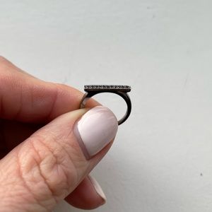 Never Worn! Dana Rebecca 14K Diamond Sylvia Rose Bar Ring. Size 3.5 (pinky ring)